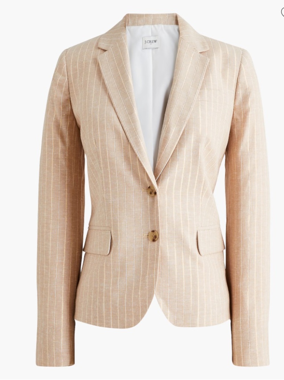 J.CREW NEW linen blend schoolboy blazer jacket gold metallic pinstripe Sz 8 NWT